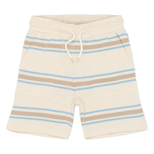 ecru short voor kinderen met strepen van the new