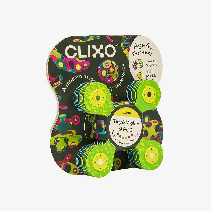 Creatieve Clixo set voor kinderen met dinosaurusthema.