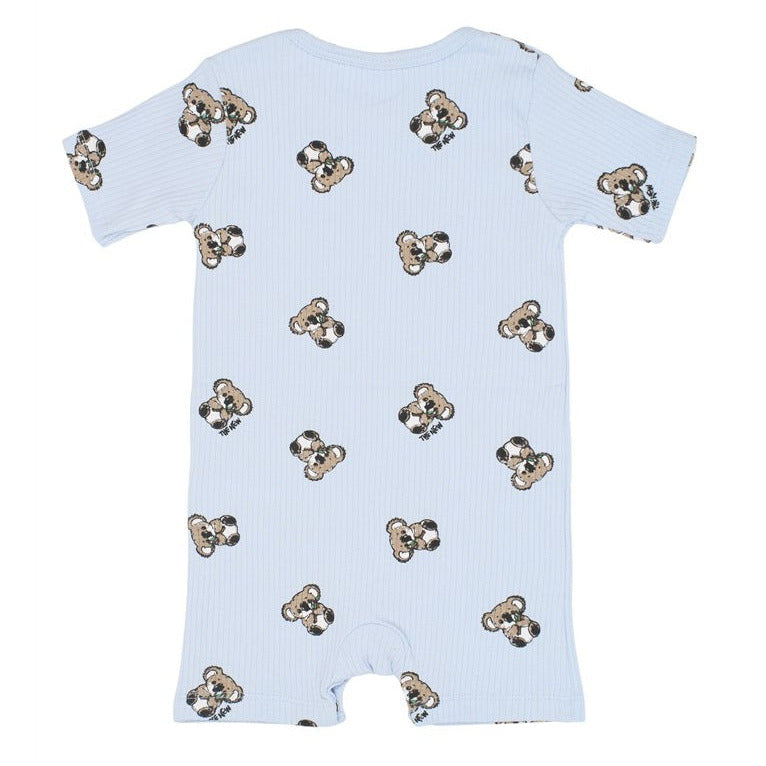 achterzijde baby suit in lichtblauw met koalaprint van the new