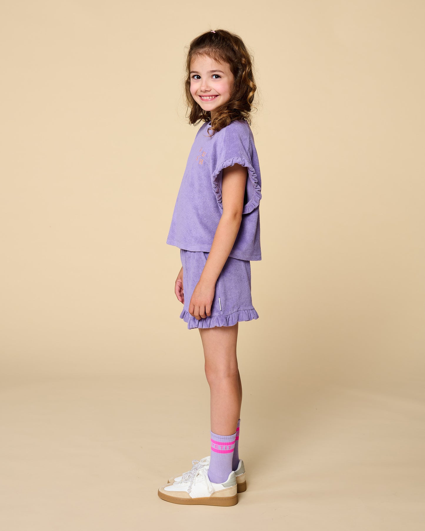 Towel Ruffle Top Chalk Violet
