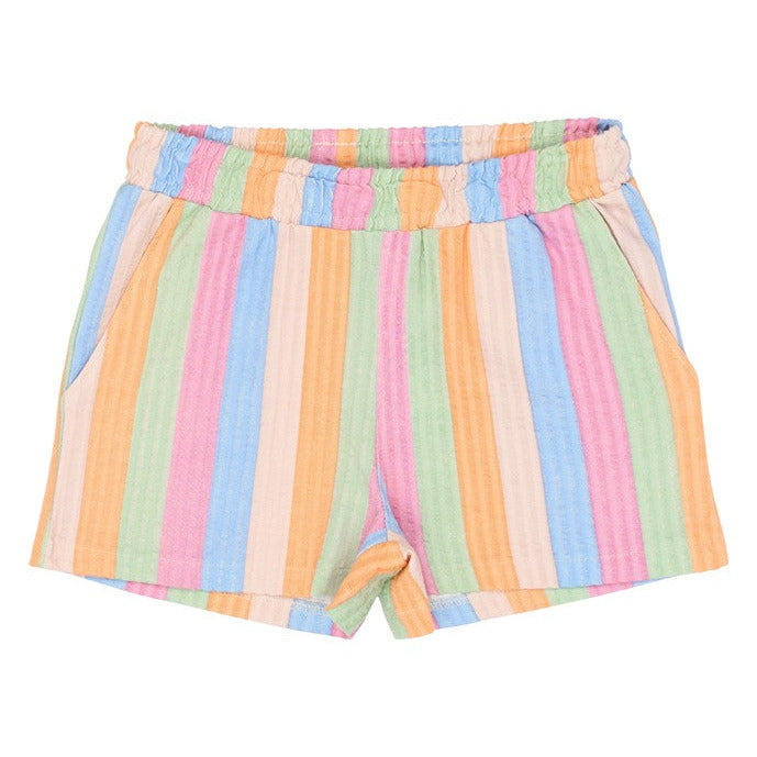 kindershort in regenboogkleuren van the new