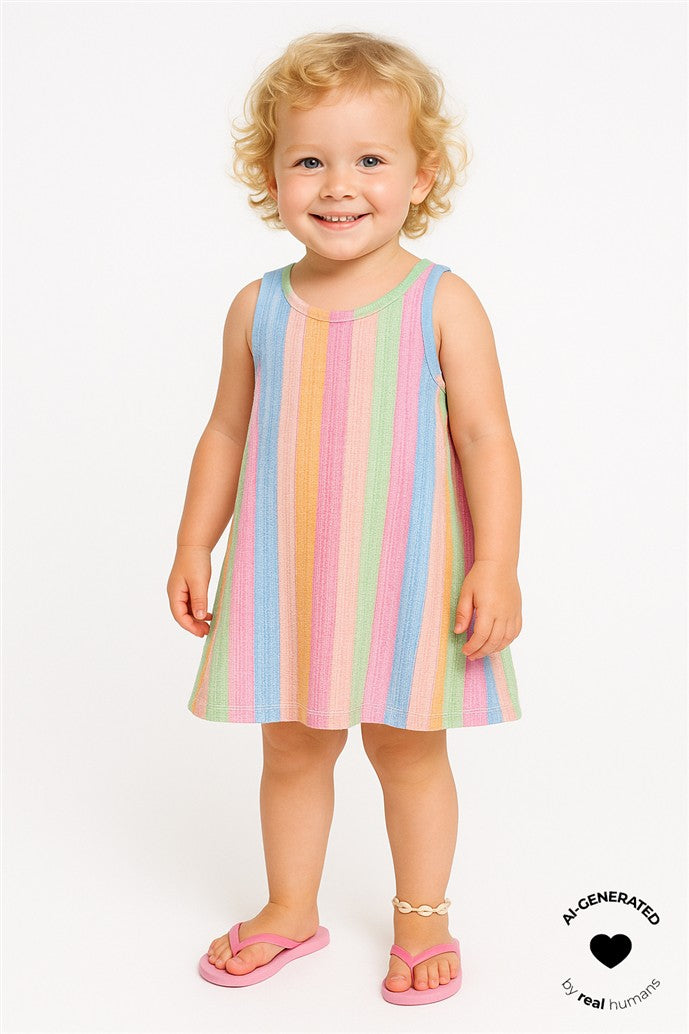 peuter draagt tracie dress mulit striped van the new