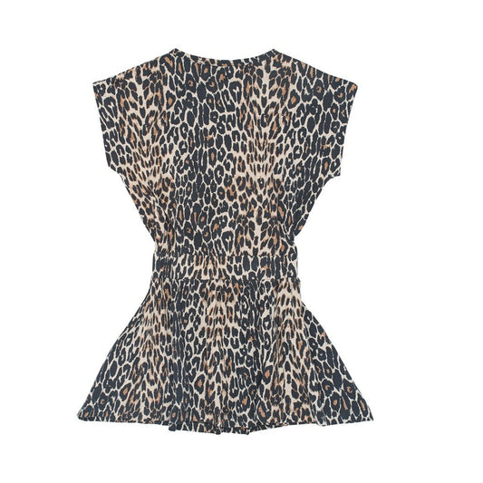 kinderjurk met kapmouw en leopard print van the new