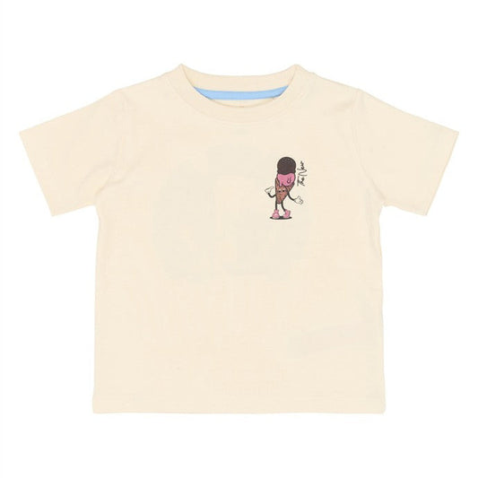 ecru tshirt met ijsje opdruk van the new