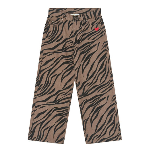 vanya wide jeans met tijgerstrepen voor meisje voorzijde