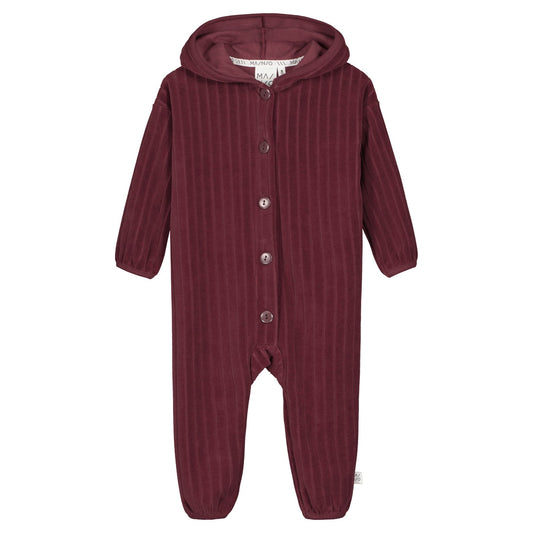 Velour Hooded Jumpsuit
