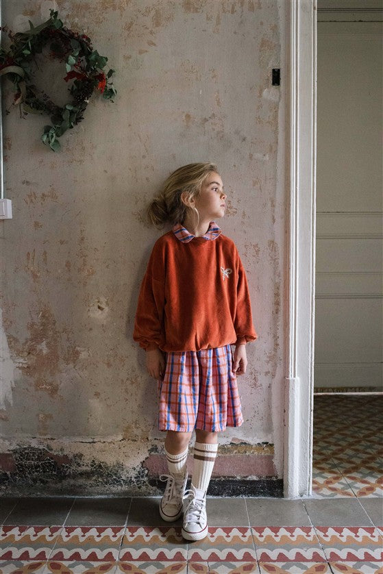 Sweater Velvet Bow Clay