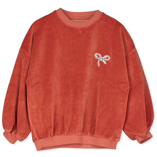 Sweater Velvet Bow Clay