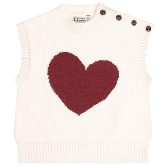 Meisjes vest van Tumble'N Dry met rood hart op de voorkant.