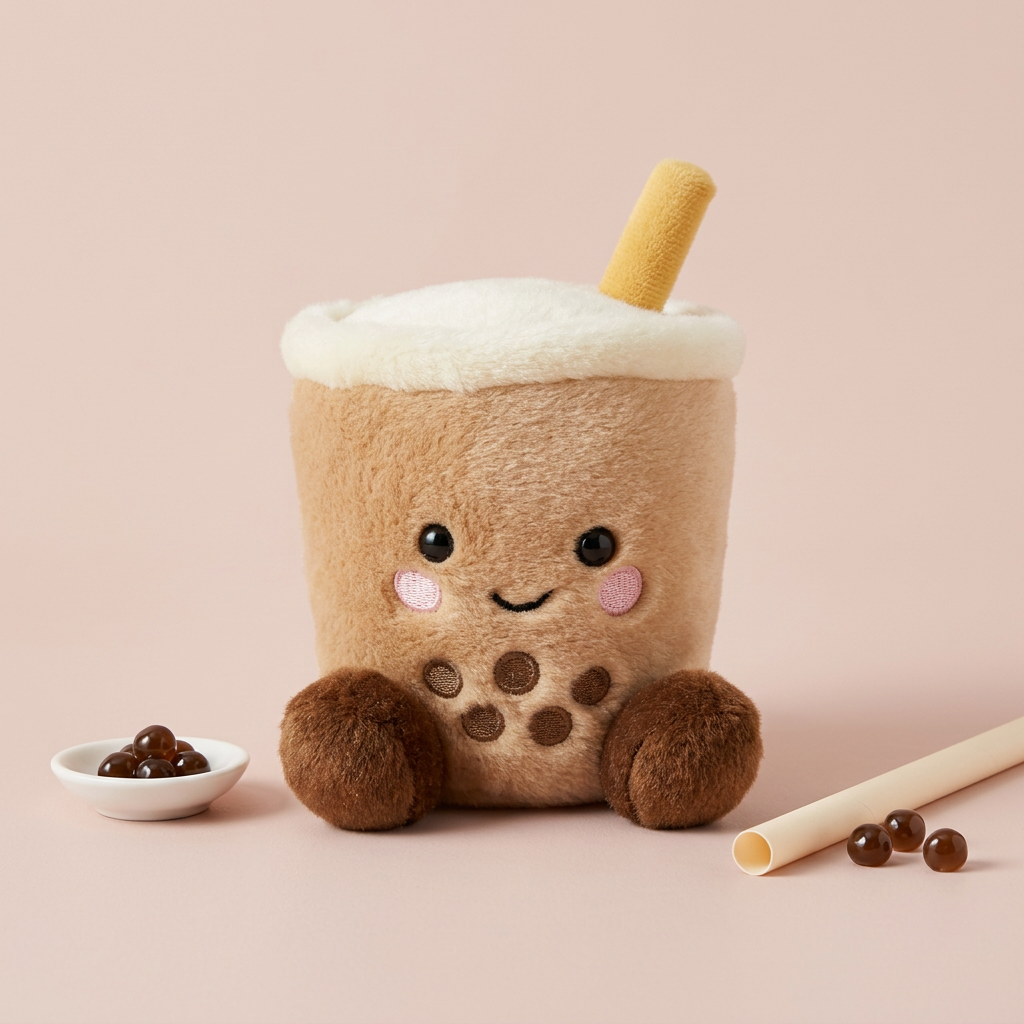 Vierkante studiofoto van Boba Bubble Tea met tapiocaparels