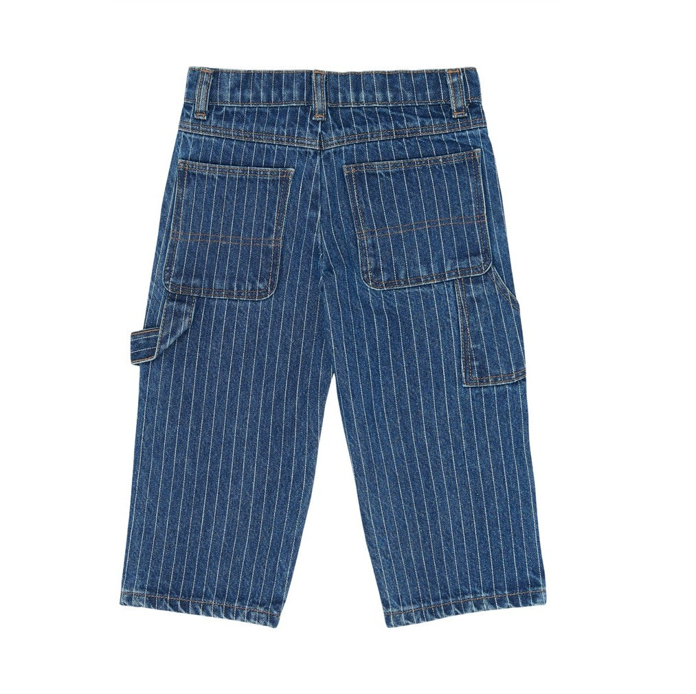 The New Vilfredo Baggy Fit Worker Jeans, achterkant met streepdetail.