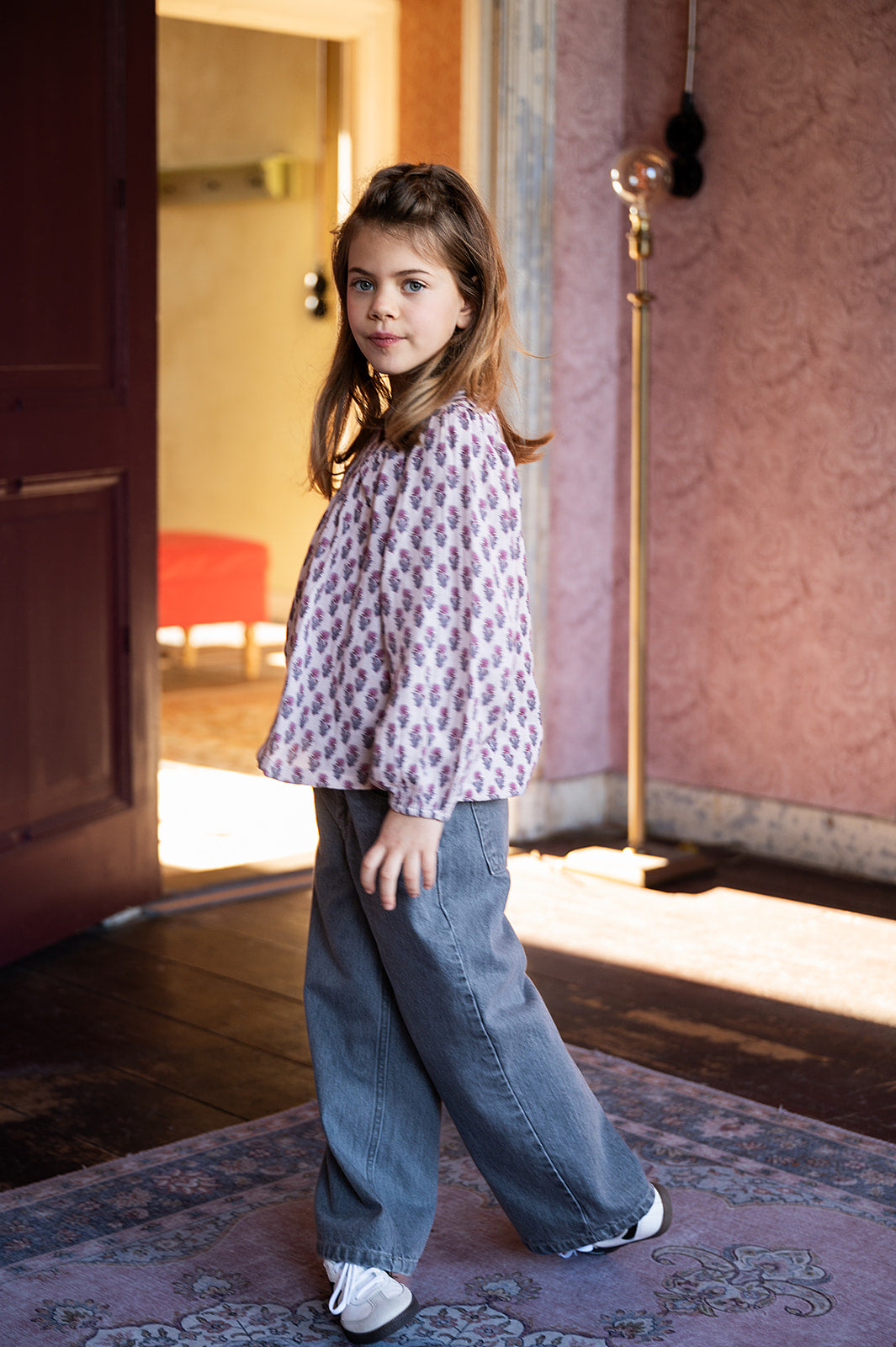 Broek Wide Leg Washed Grey
