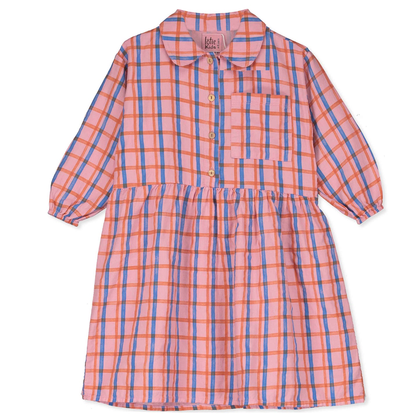 Jurk Woven Checks Rose