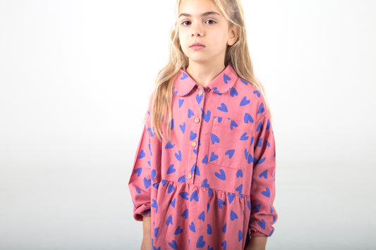 Lötiekids jurk met kraagje en knoopsluiting voor meisjes.
