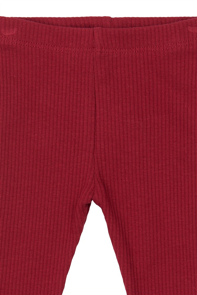Rode babybroek in ribkatoen