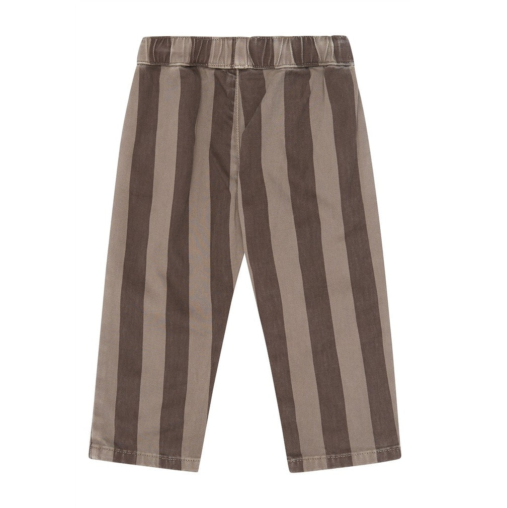 Achterkant Ylas Baggy Pants Taupe Gray Striped