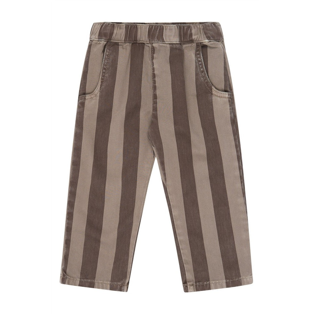 Ylas Baggy Pants Taupe Gray Striped