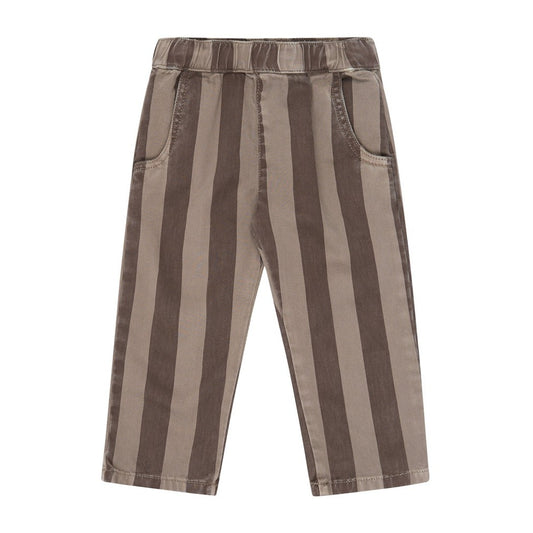 Ylas Baggy Pants Taupe Gray Striped